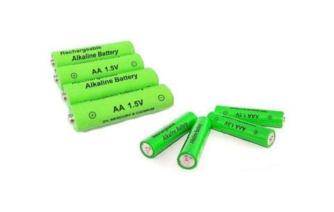 4 AA un 4 AAA uzlādējamās baterijas